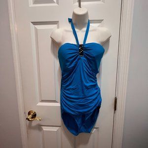 Lauren Ralph Lauren size 12 blue one-piece swimsuit